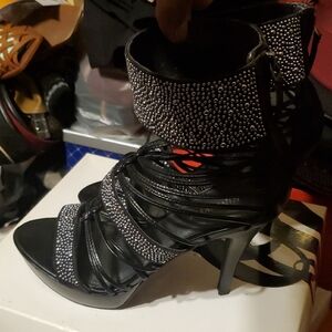 Elegant Black and Silver Women's Heels